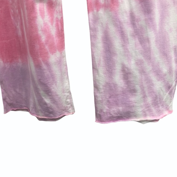 CHEWY PINK/PURPLE/WHITE TIE DYE WIDE LEG LOUNGE PANTS SIZE LARGE - Picture 9 of 11